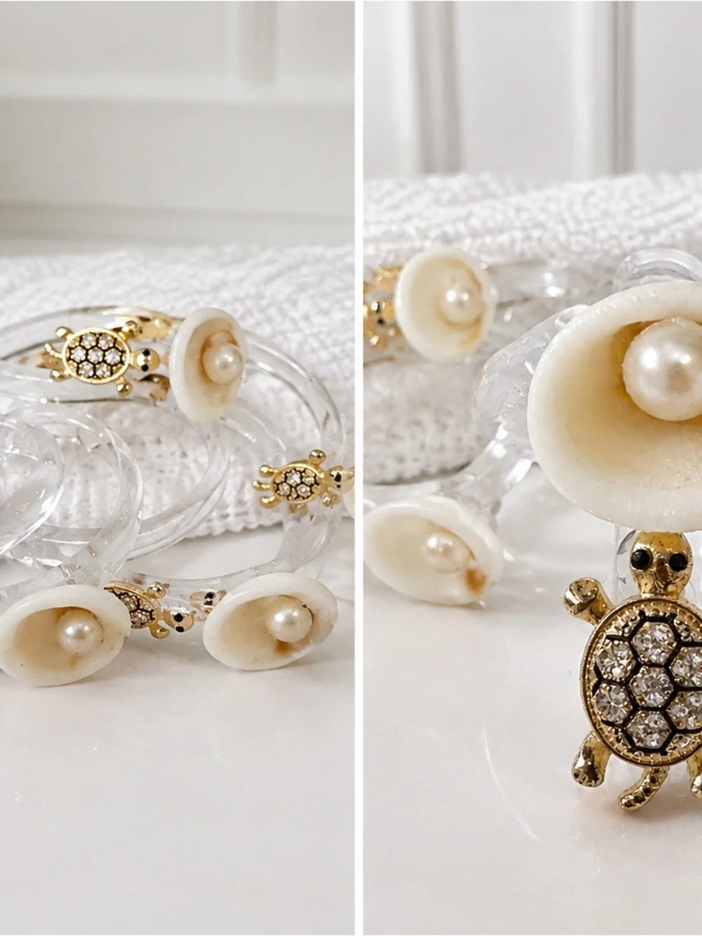 Maui shell shower curtain hooks